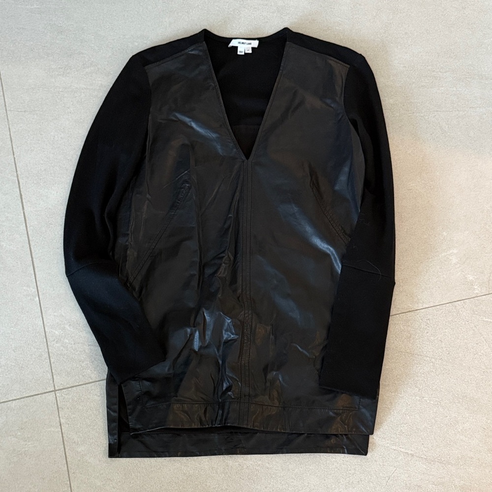 Helmut Lang Black Faux Leather Top